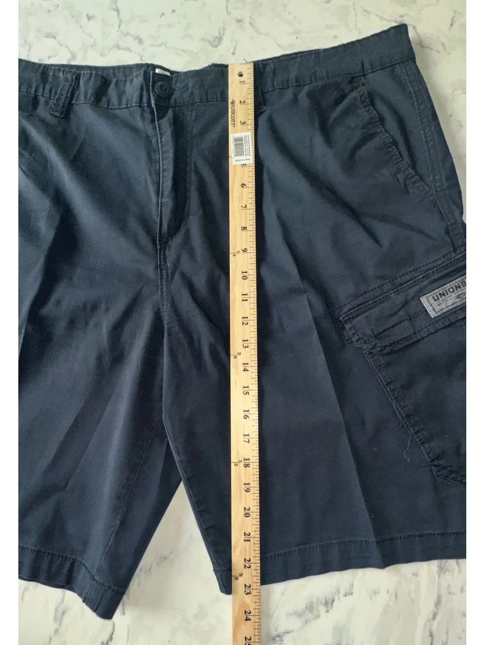 UNIONBAY Cargo Shorts Mens 42 Navy Blue Cotton Stretch Outdoor Hiking Casual